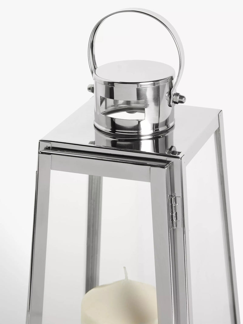 John Lewis set of 3 Pimlico lantern candle holders silver (British brand)