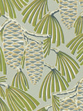 Harlequin Foxley wallpaper with pine cones and leaves, UK version