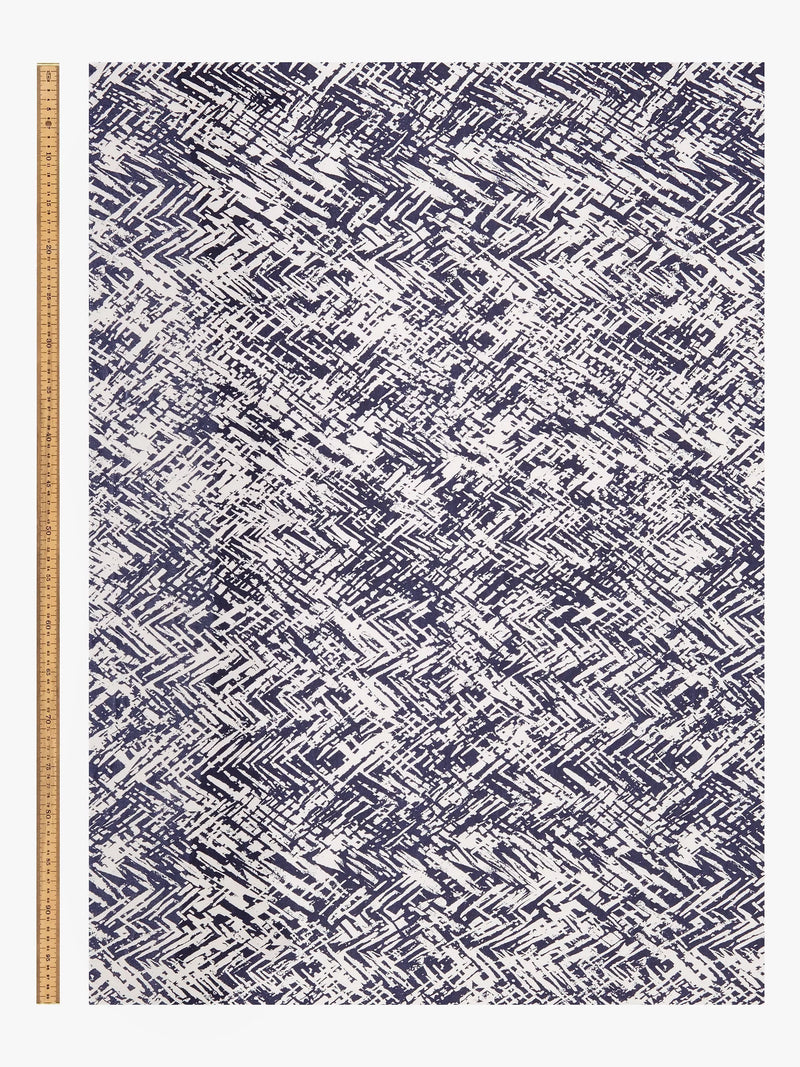 Montreux Fabrics navy abstract diamond jersey fabric 150cm, imported from the UK