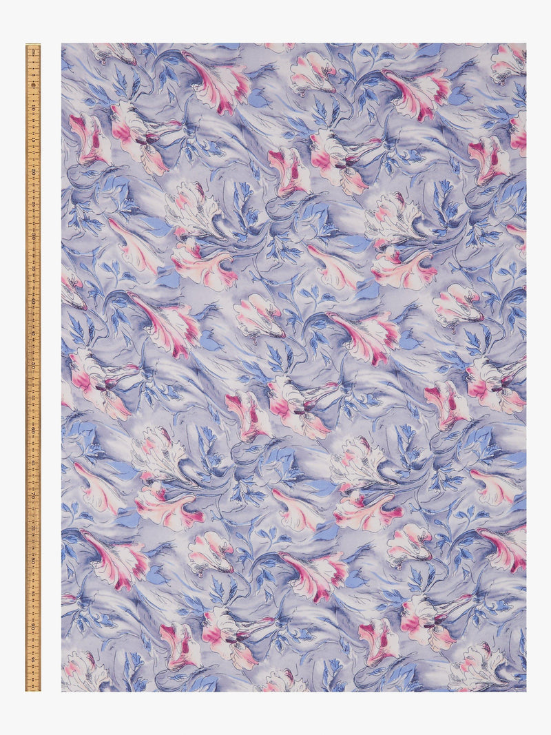 John Kaldor large floral print fabric in lilac - British product