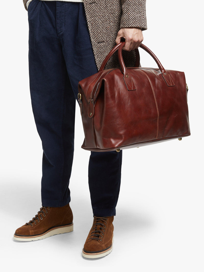John Lewis Italian leather holdall travel bag, imported from the UK