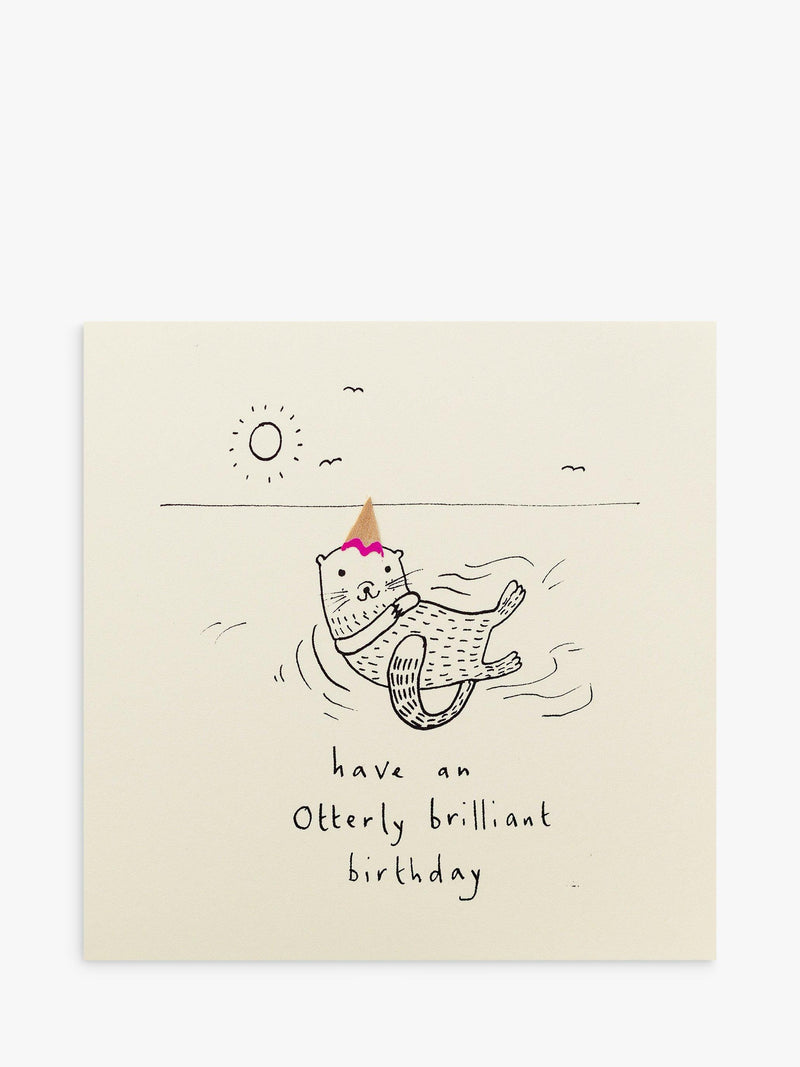 Ruth Jackson otter birthday card blank inside, imported from the UK