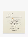 Ruth Jackson otter birthday card blank inside, imported from the UK