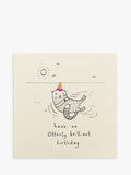Ruth Jackson otter birthday card blank inside, imported from the UK