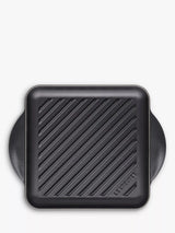 John Lewis Cast Iron Skinny Square Grill Pan 24cm with High Ridges and Enamel Interior- Buy online at McGrocer