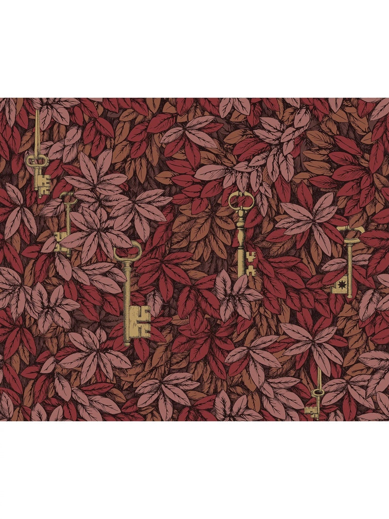 Cole & Son Chiavi Segrete wallpaper with golden keys (British brand)