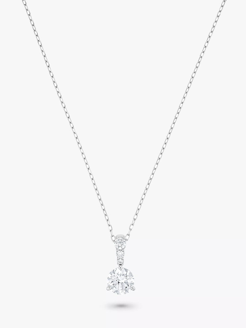 Swarovski solitaire round pendant necklace in silver (British brand)