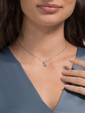Swarovski solitaire round pendant necklace in silver (British brand)
