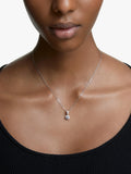 Swarovski solitaire round pendant necklace in silver (British brand)