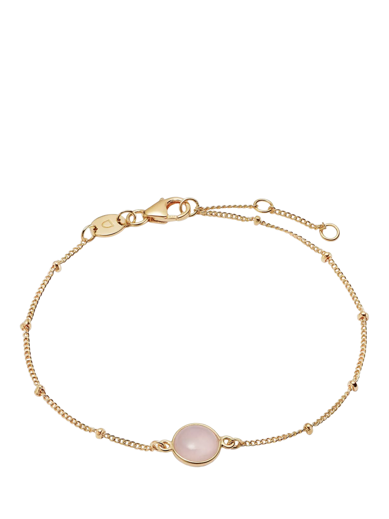 Daisy London Round Semi-Precious Healing Stone Bead Chain Bracelet, Gold
