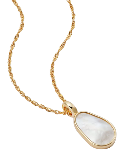 John Lewis Daisy London Isla Mother of Pearl Pendant Necklace, Gold, 48cm- Buy online at McGrocer