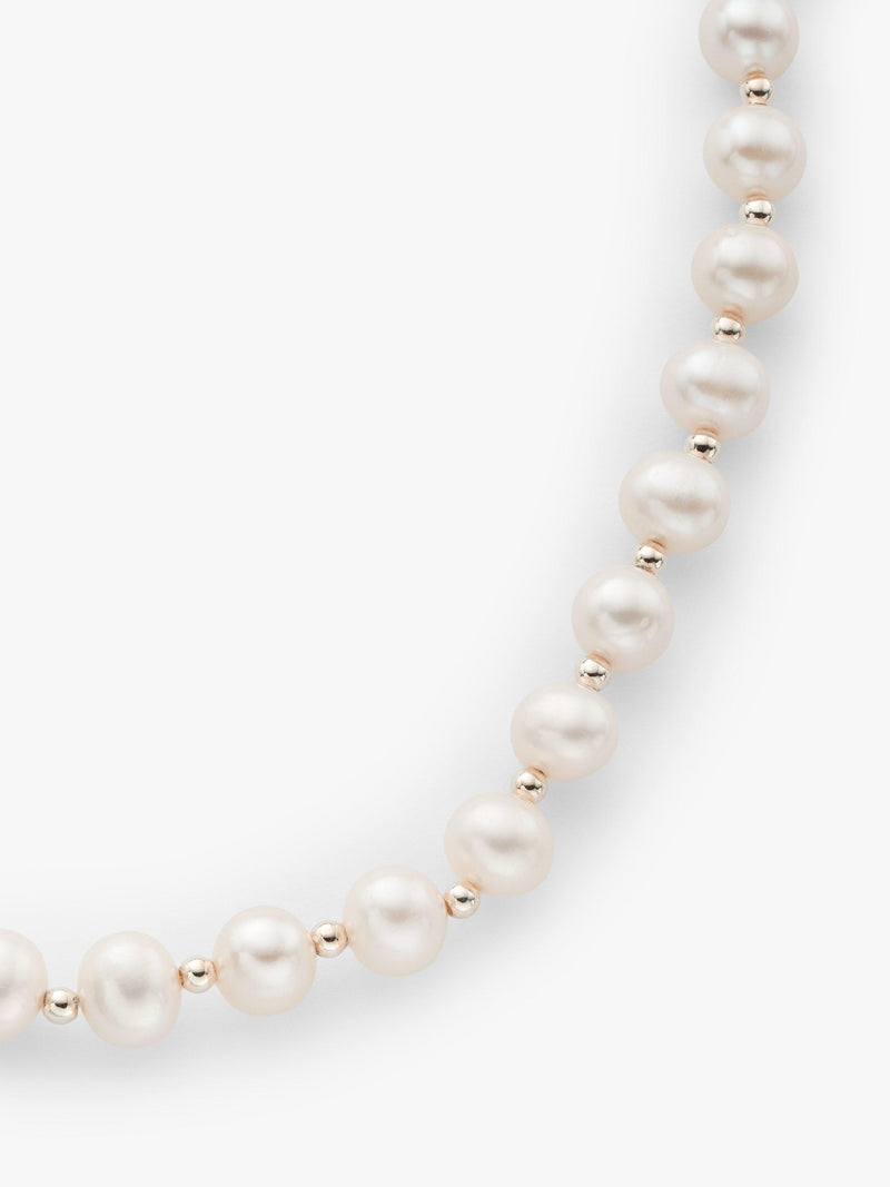 Lido freshwater pearl necklace white sterling silver (British brand)