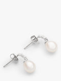 Lido drop earrings freshwater pearl cubic zirconia silver, UK version