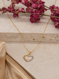 IBB 9ct gold textured heart pendant necklace with chain, UK version