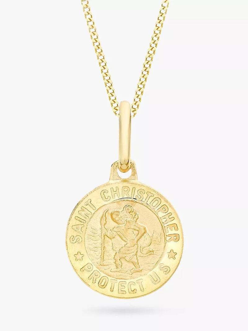 IBB 9ct gold St Christopher pendant necklace 45cm, imported from the UK