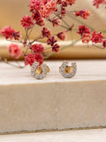 IBB 9ct gold cubic zirconia horseshoe stud earrings - British product