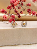IBB 9ct gold cubic zirconia horseshoe stud earrings - British product