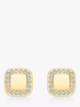 John Lewis IBB 9ct Gold Cubic Zirconia Square Stud Earrings- Buy online at McGrocer