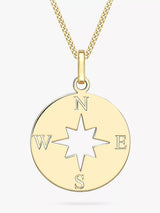 John Lewis IBB 9ct Gold Compass and Cut Out Star Pendant Necklace 45cm- Buy online at McGrocer