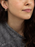 IBB 9ct yellow and white gold wave hoop earrings - British product