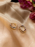 IBB 9ct yellow and white gold wave hoop earrings - British product