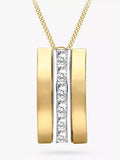 IBB 9ct gold cubic zirconia curved pendant necklace, imported from the UK