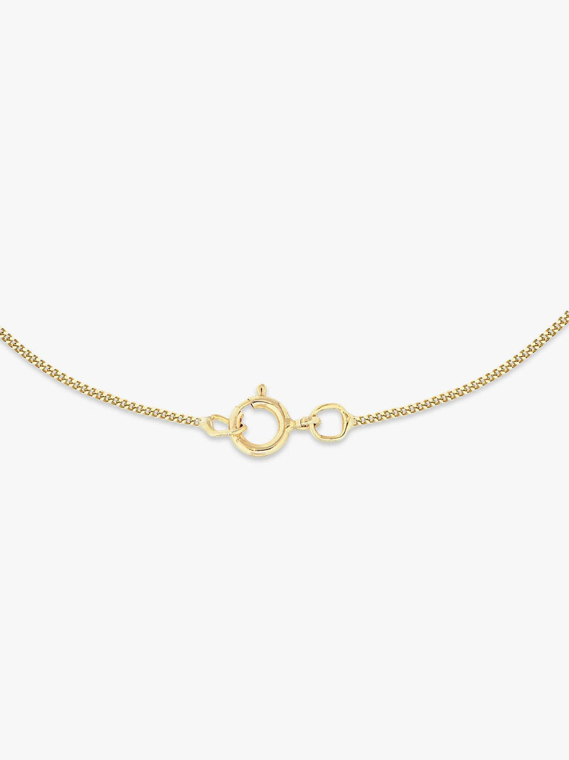 IBB 9ct gold cubic zirconia curved pendant necklace, imported from the UK