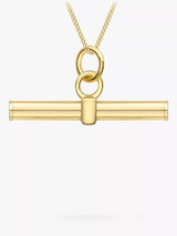 John Lewis IBB 9ct Gold Round T Bar Pendant Necklace- Buy online at McGrocer