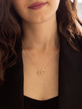 IBB 9ct gold pendant necklace with linked ring design, gold - British product