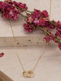 IBB 9ct gold pendant necklace with linked ring design, gold - British product