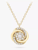 John Lewis IBB 9ct Gold Cubic Zirconia Rose Pendant Necklace- Buy online at McGrocer