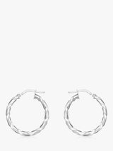 John Lewis IBB 9ct White Gold Twist Hoop Earrings- Buy online at McGrocer