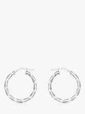 IBB 9ct white gold twist hoop earrings 2.5cm diameter, imported from the UK