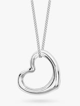 John Lewis IBB 9ct White Gold Heart Pendant Necklace 45cm- Buy online at McGrocer