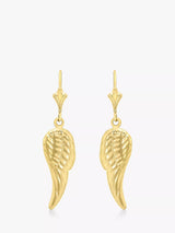 John Lewis IBB 9ct Gold Angel Wing Drop Earrings, Gold, H2.2 x W0.8cm- Buy online at McGrocer