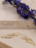 IBB 9ct gold angel wing drop earrings, UK version