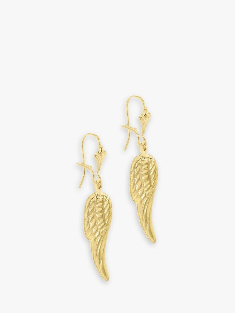 IBB 9ct gold angel wing drop earrings, UK version