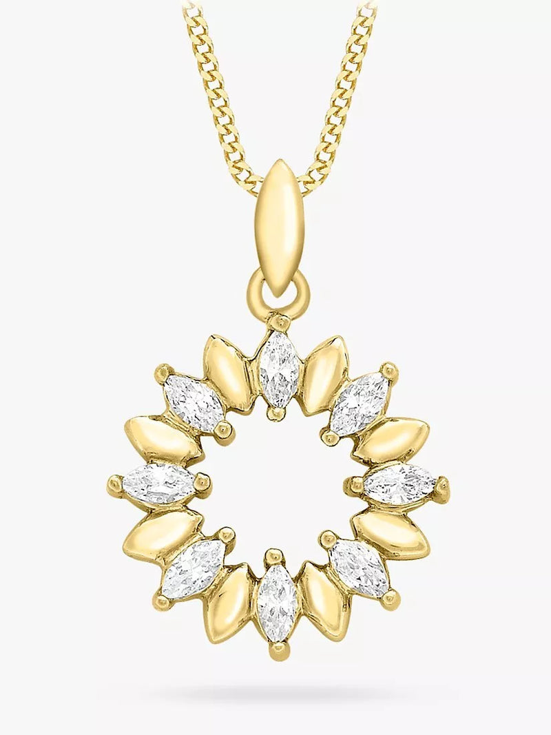 IBB gold cubic zirconia pendant necklace, imported from the UK