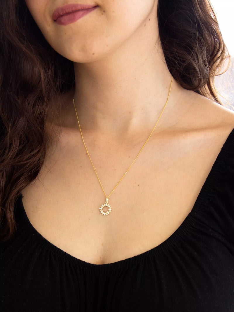IBB gold cubic zirconia pendant necklace, imported from the UK