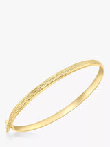 John Lewis IBB 9ct Gold Diamond Cut Hinged Bangle- Buy online at McGrocer