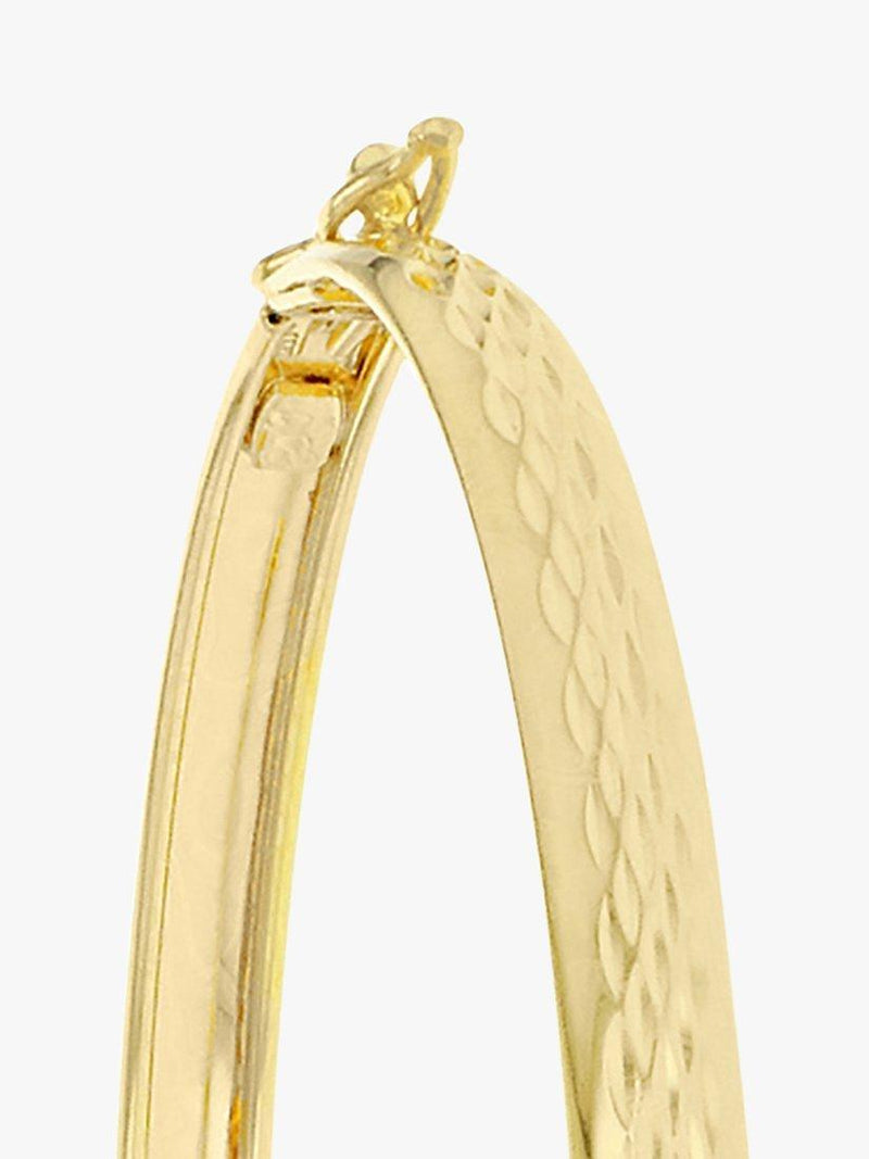 IBB 9ct gold diamond cut hinged bangle 6cm, UK version