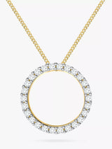 John Lewis IBB 9ct Gold Cubic Zirconia Circle Pendant Necklace- Buy online at McGrocer