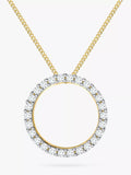 IBB 9ct gold circle pendant necklace with cubic zirconia, UK version