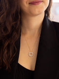 IBB 9ct gold circle pendant necklace with cubic zirconia, UK version