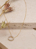 IBB 9ct gold circle pendant necklace with cubic zirconia, UK version