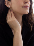 IBB cubic zirconia curved stud earrings gold plated, UK version