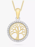 IBB Life Tree pendant 9ct gold cubic zirconia, imported from the UK