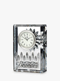 Small Cut Glass Mantel Clock with Crystal Lismore Pattern and Roman Numerals