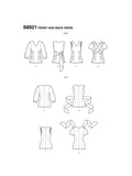 Simplicity sewing pattern women's darted top 8921, UK version