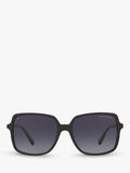 Michael Kors black polarised square sunglasses gradient 56mm, imported from the UK